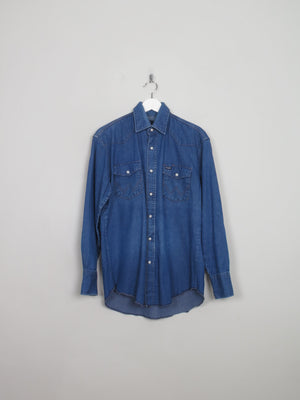 Men's Vintage Blue Wrangler Denim Shirt L