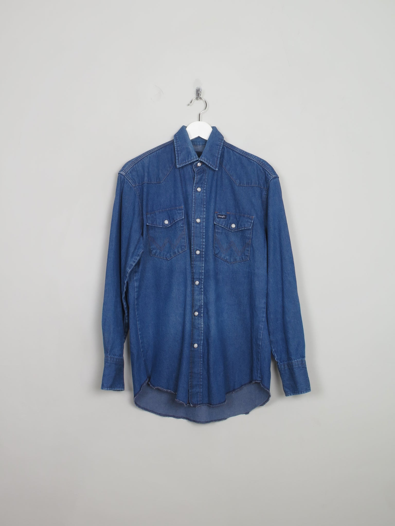 Men's Vintage Blue Wrangler Denim Shirt L