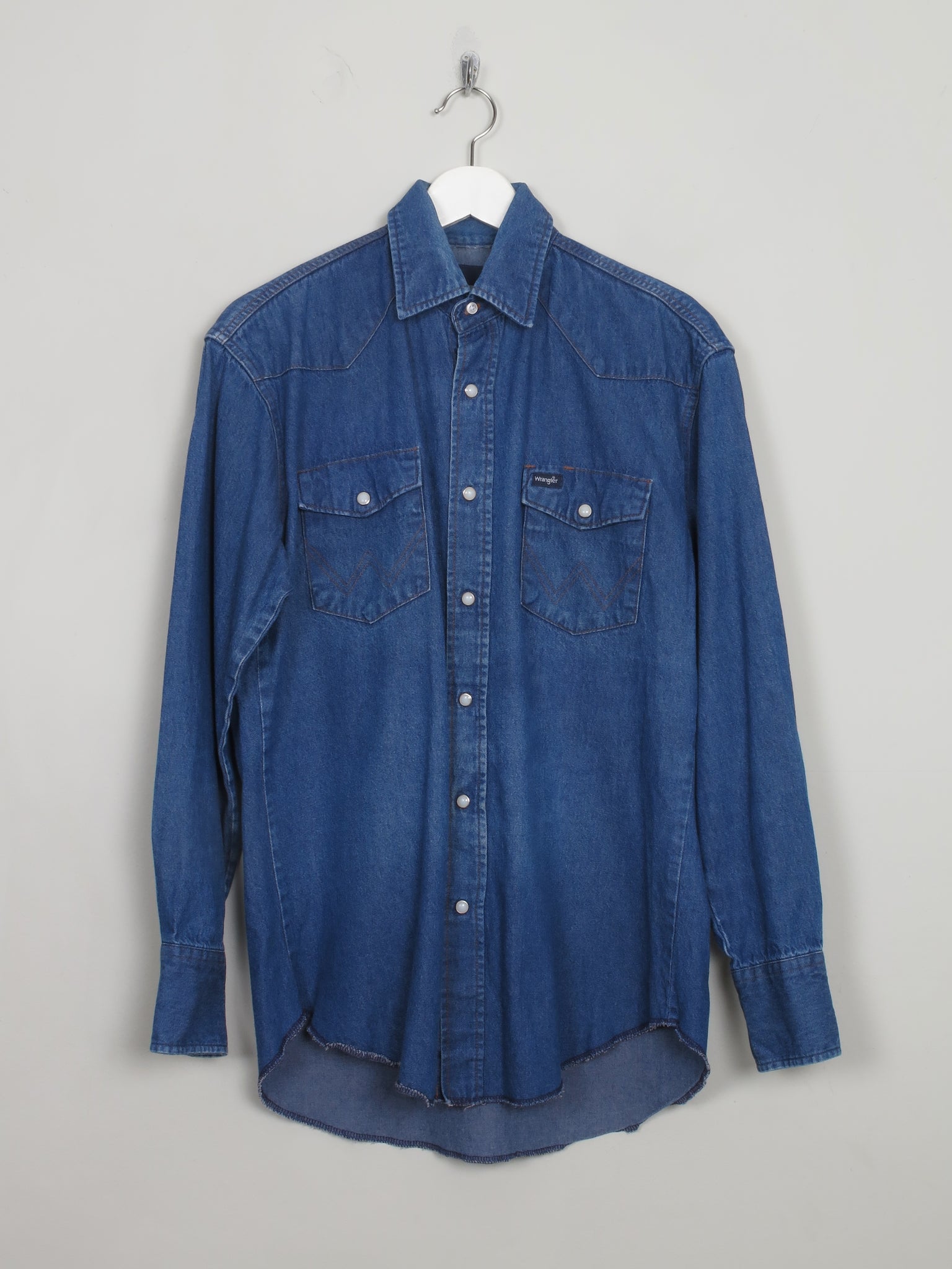 Men's Vintage Blue Wrangler Denim Shirt L