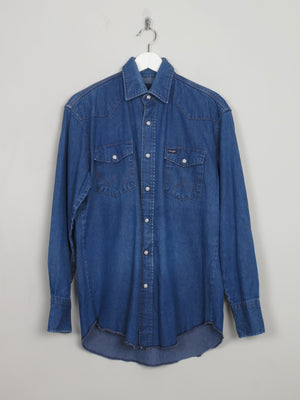 Men's Vintage Blue Wrangler Denim Shirt L