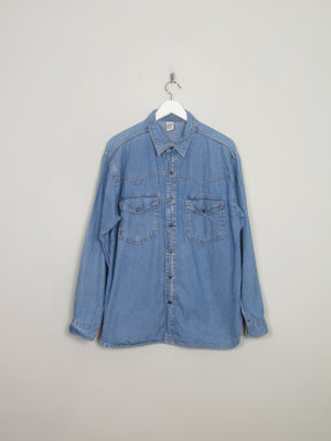 Men's Vintage Blue Denim 1970s Shirt M/L