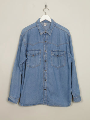 Men's Vintage Blue Denim 1970s Shirt M/L