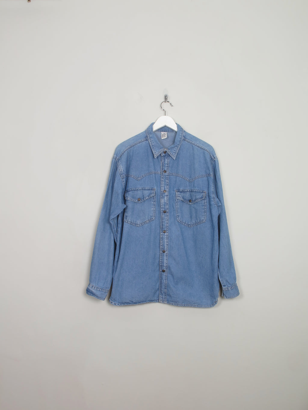 Men's Vintage Blue Denim 1970s Shirt M/L