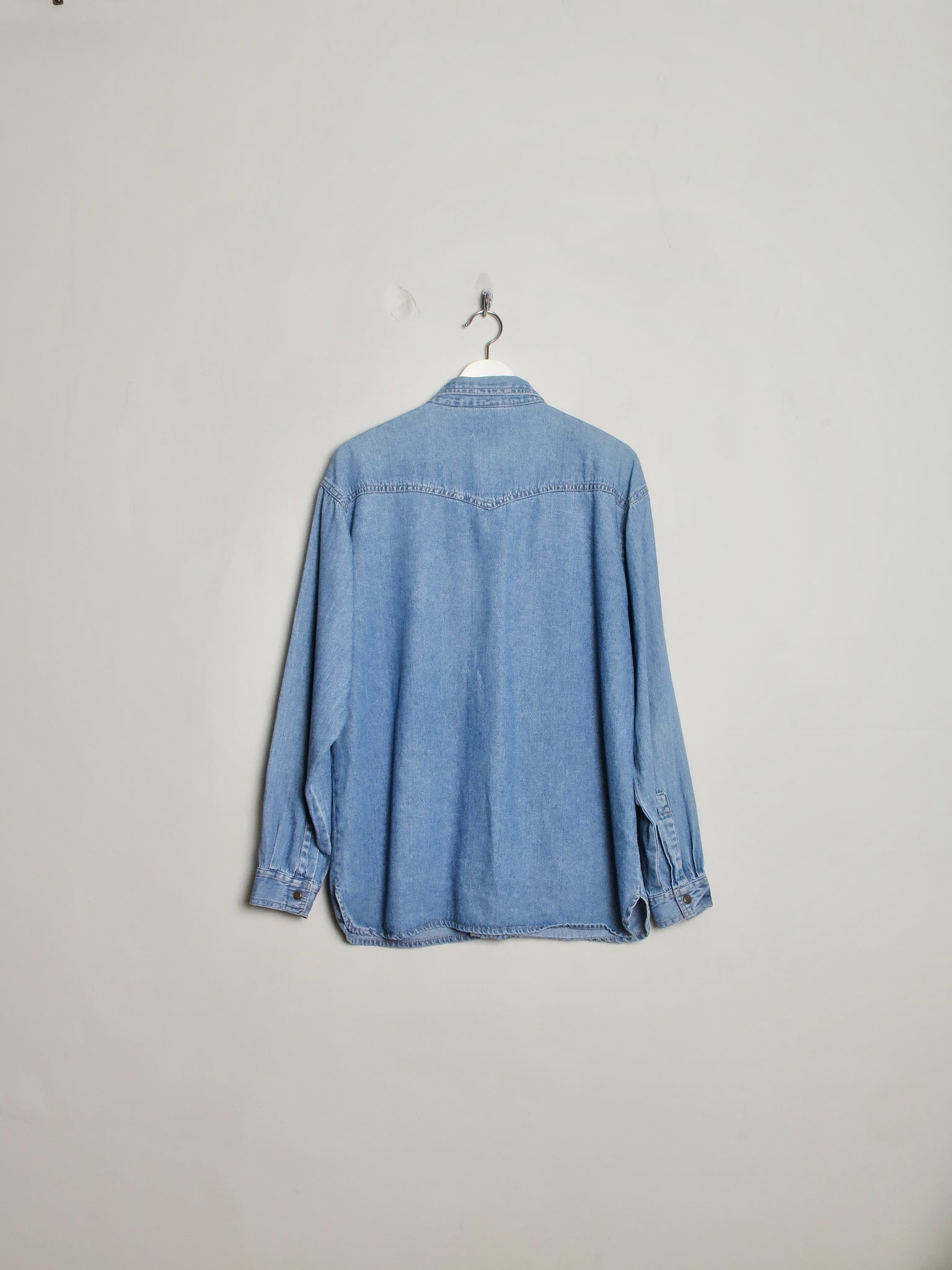 Men's Vintage Blue Denim 1970s Shirt M/L