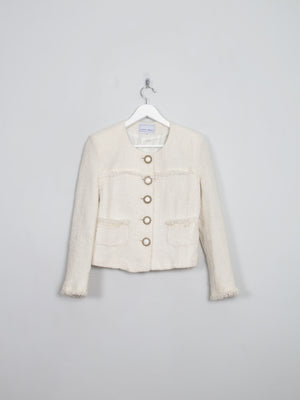 Women's Vintage Cream Tweed Jacket S