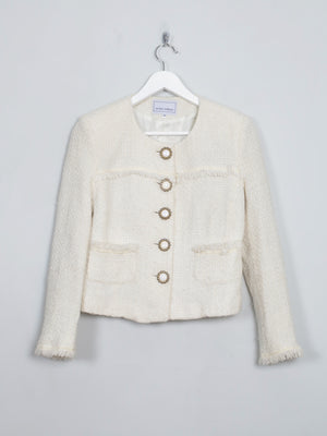 Women's Vintage Cream Tweed Jacket S