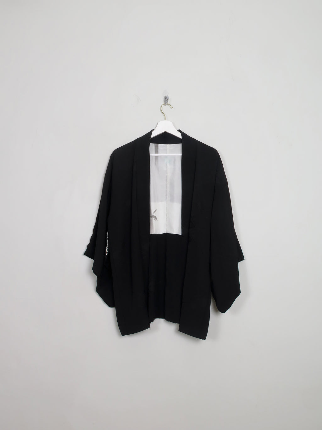 Vintage Black Silk Kimono Harori S/M