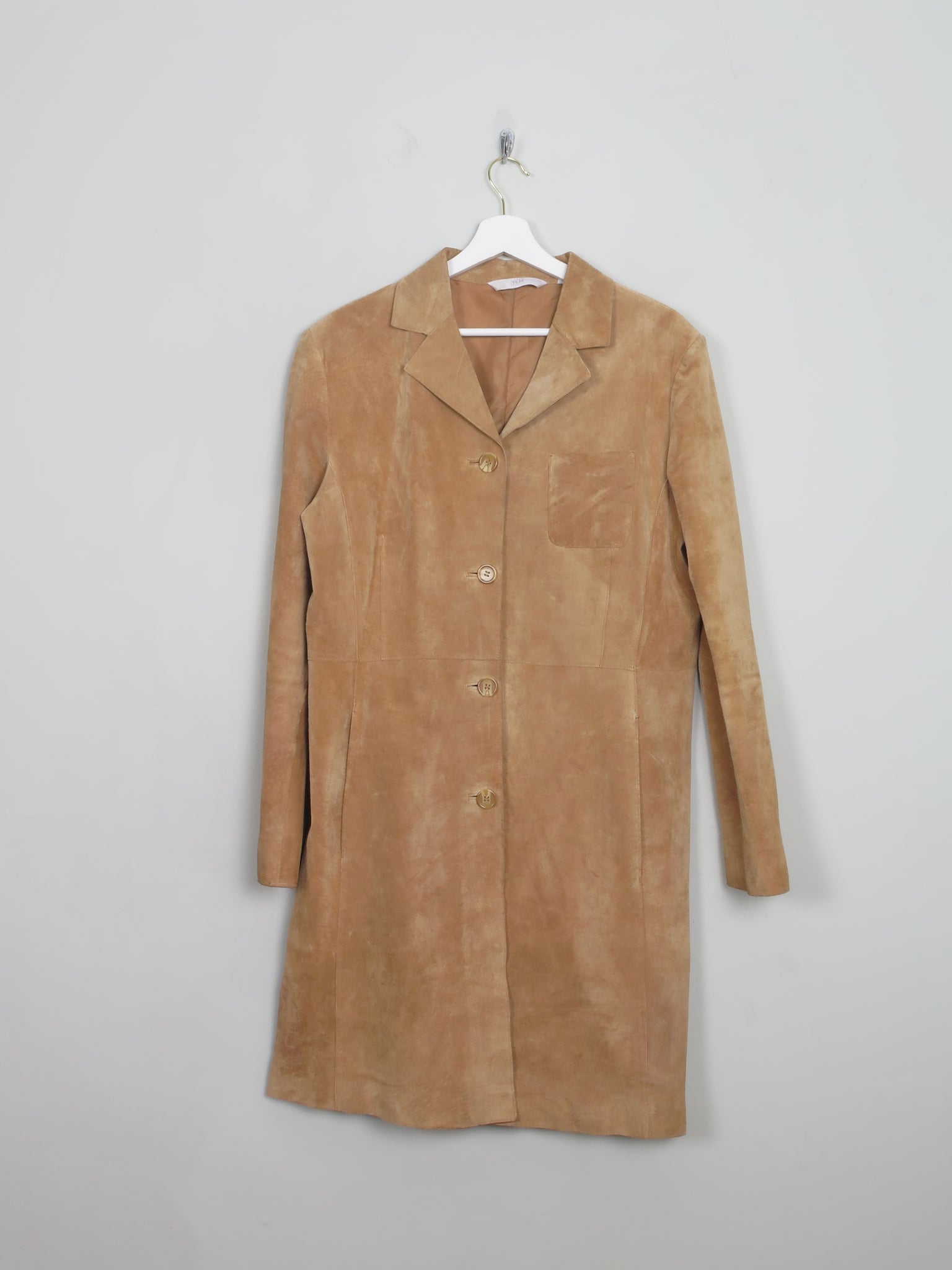 Women's Vintage Tan Suede Coat  L