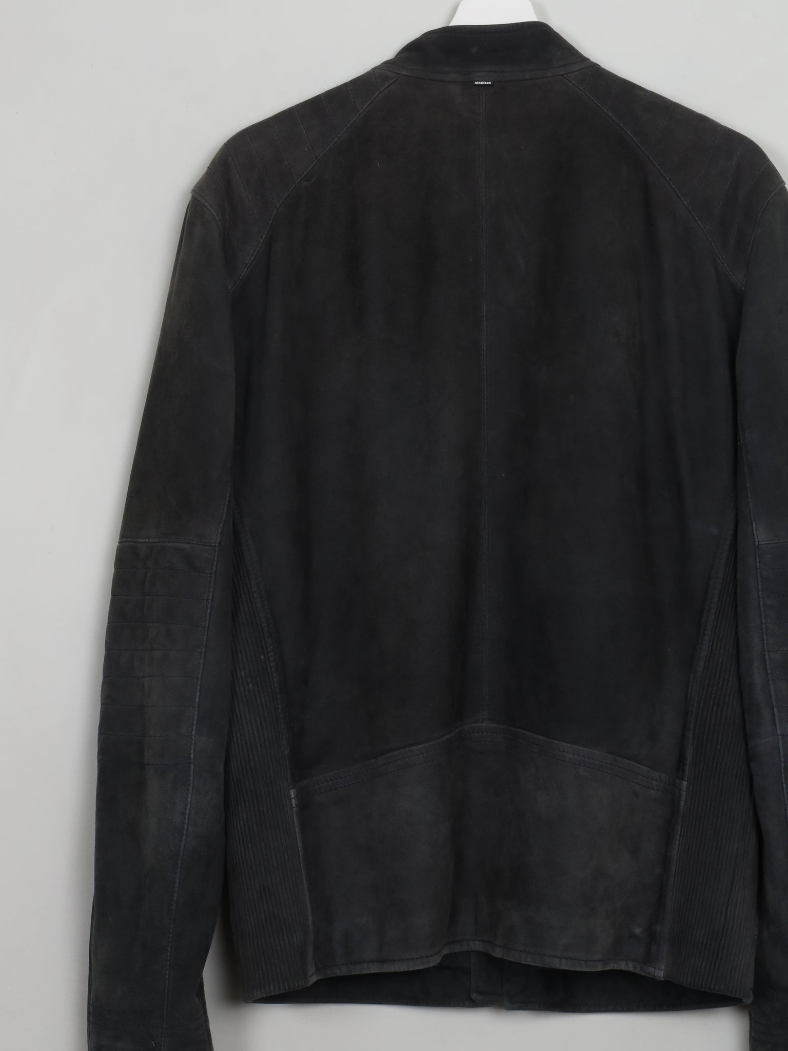 Men's Black Charcoal Suede Biker Jacket Stellson M