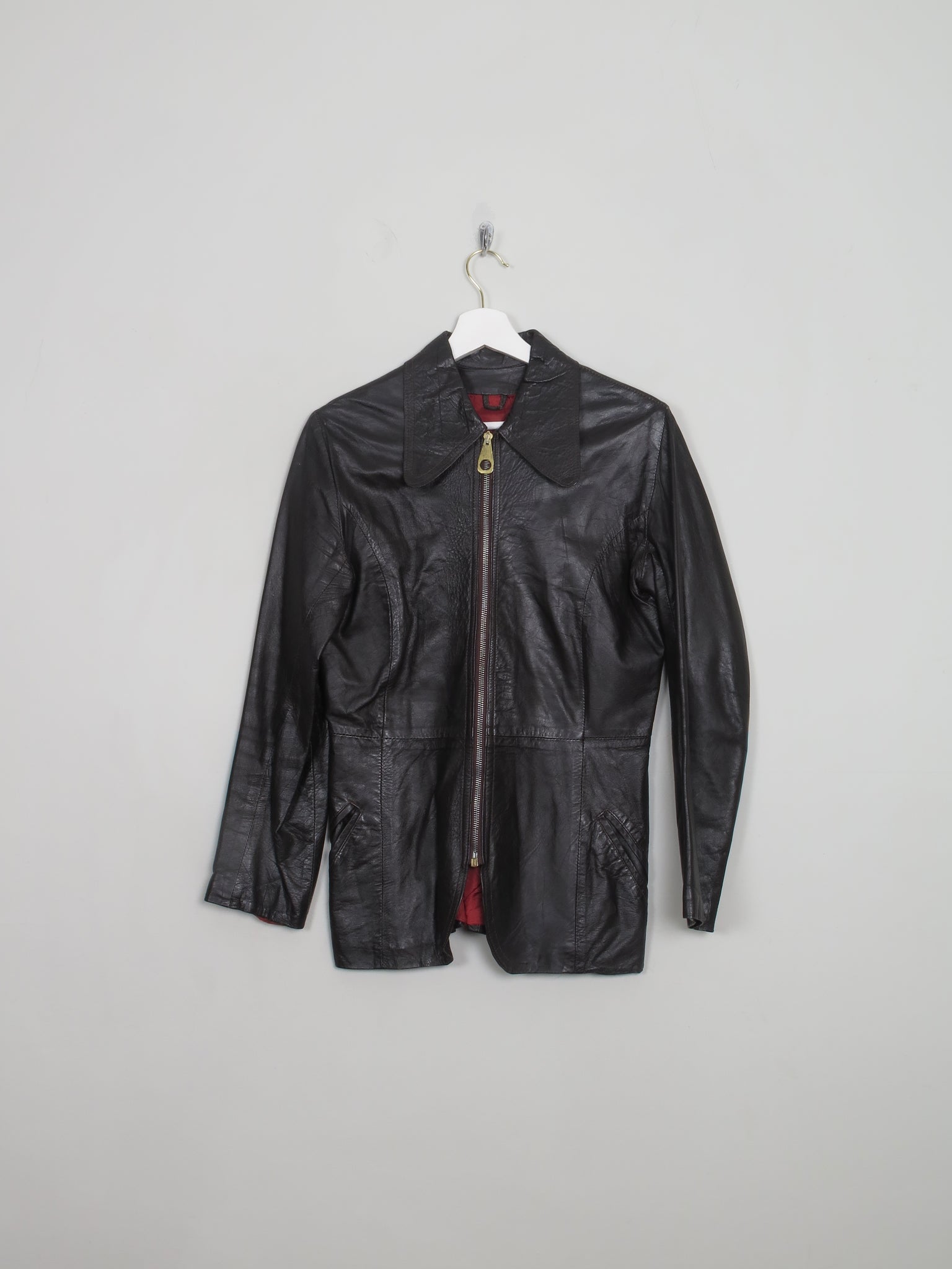 Women's VIntage 1970s Brown Leather Jacket S