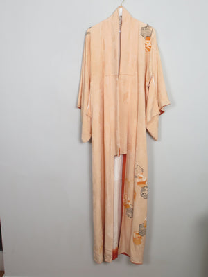 Vintage Peach Silk Kimono S/M