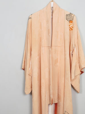 Vintage Peach Silk Kimono S/M