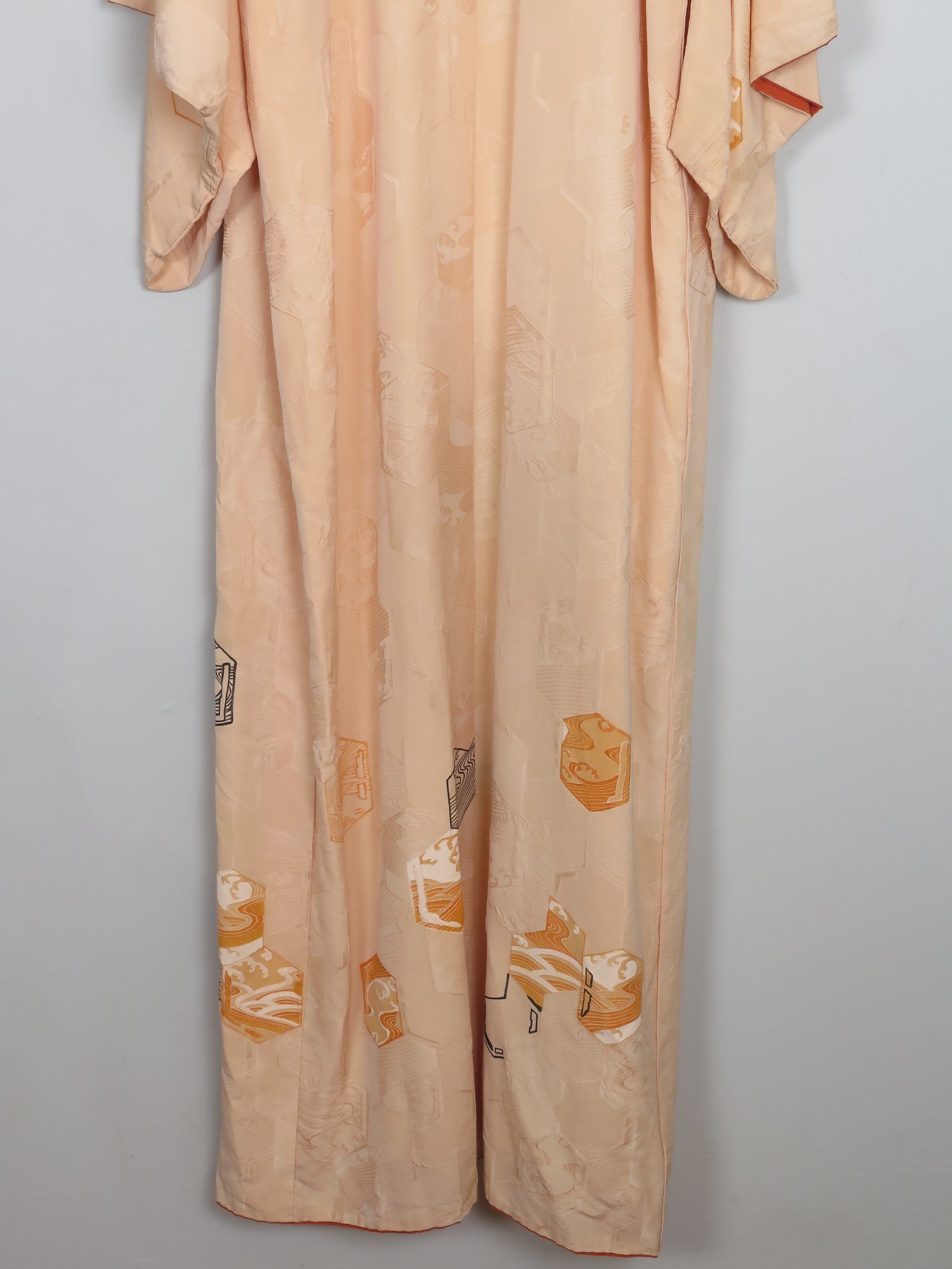 Vintage Peach Silk Kimono S/M