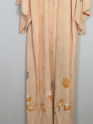 Vintage Peach Silk Kimono S/M