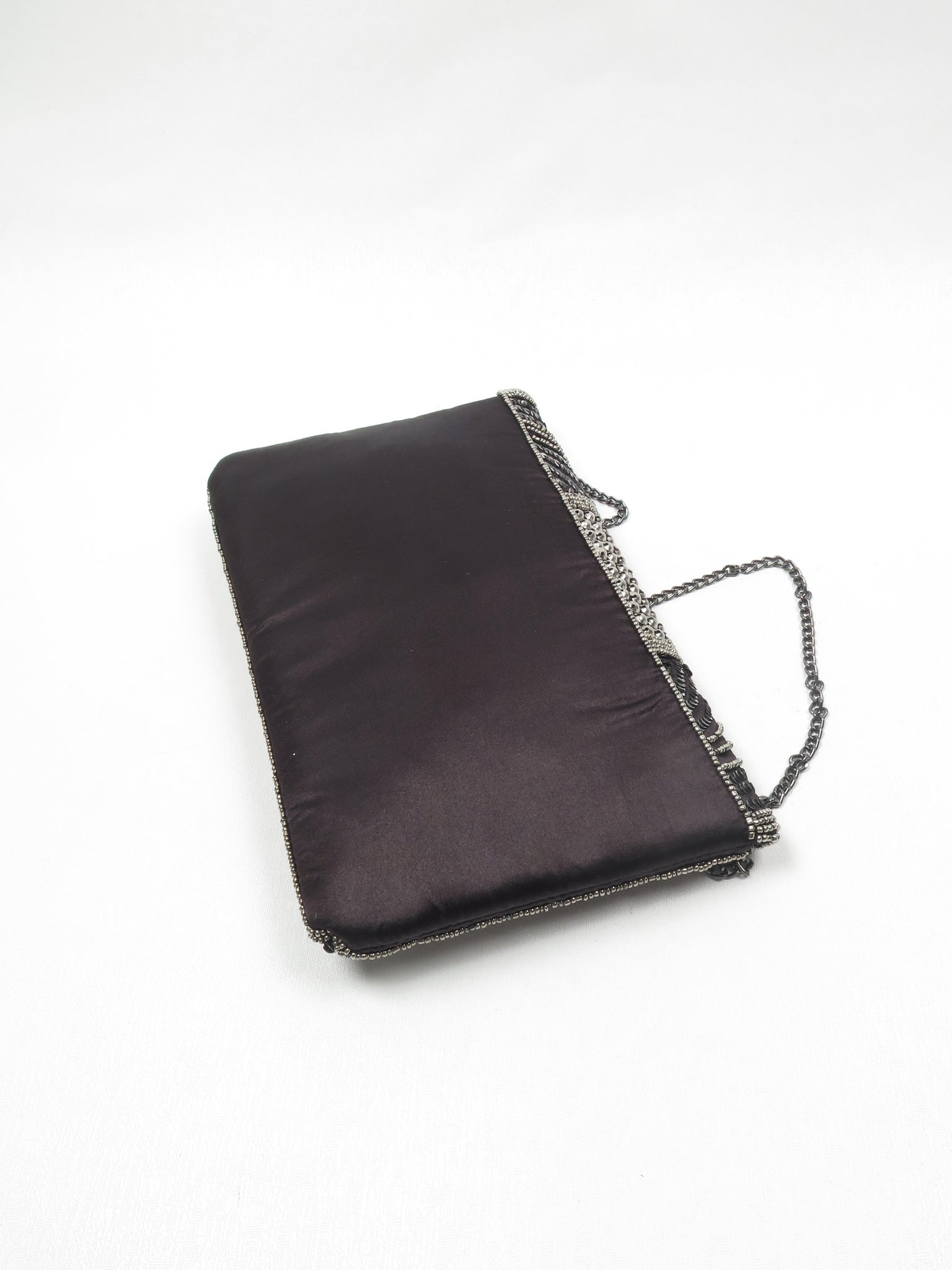 Black & Anthracite Beaded Vintage Style Bag