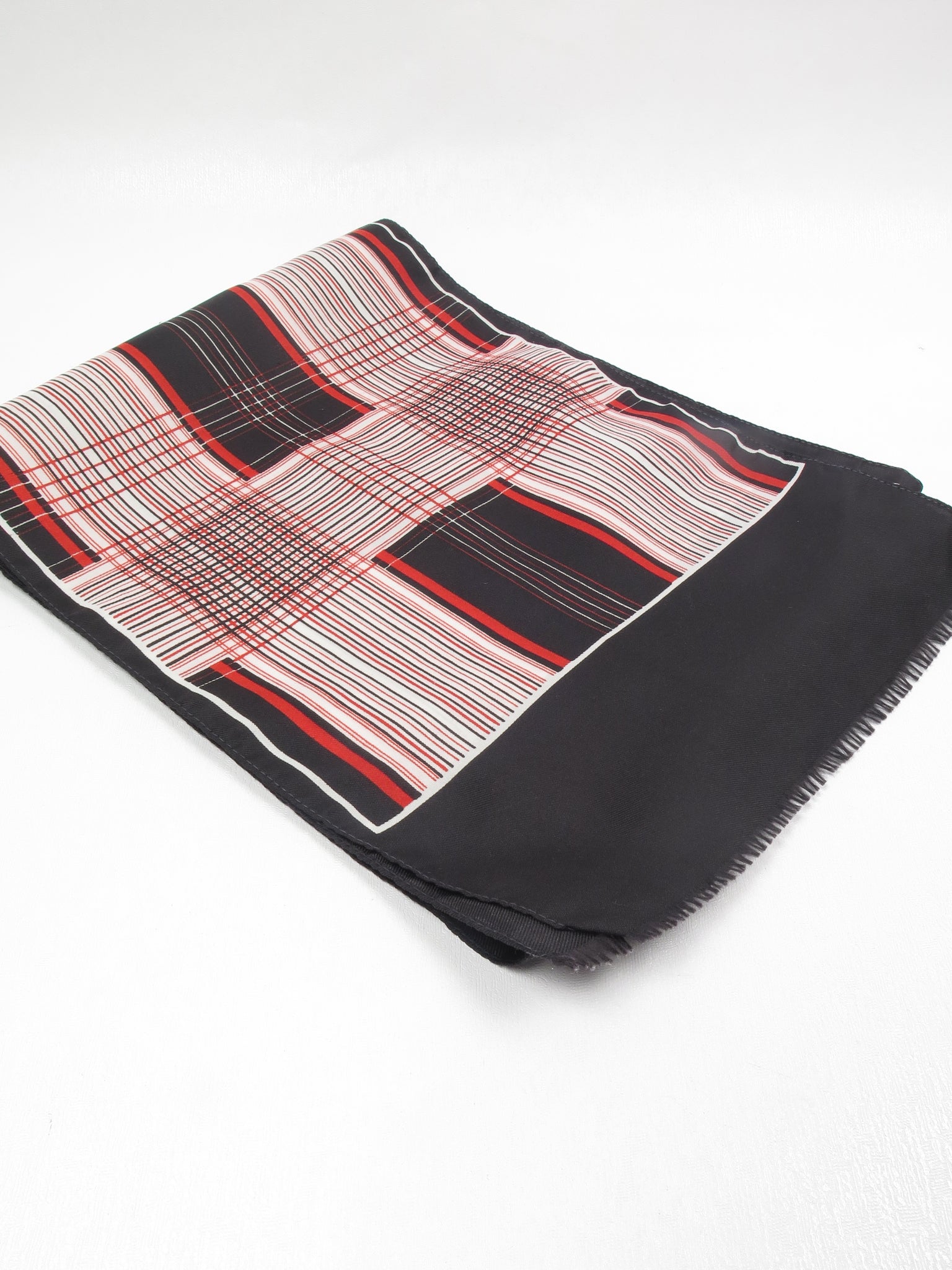 Vintage Striped Red & Black Neck Scarf - The Harlequin