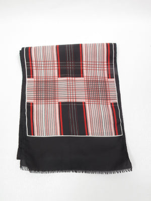 Vintage Striped Red & Black Neck Scarf - The Harlequin