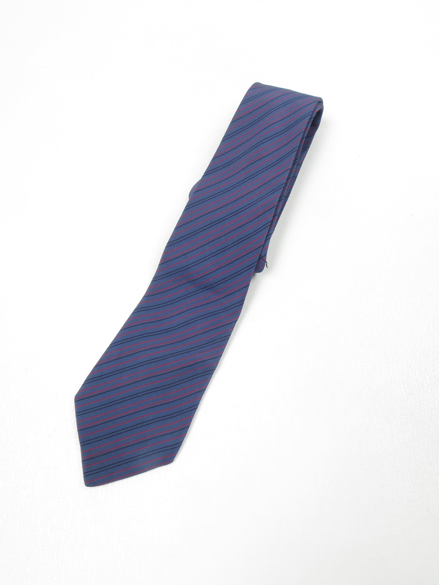 Vintage Blue Striped Silk Tie