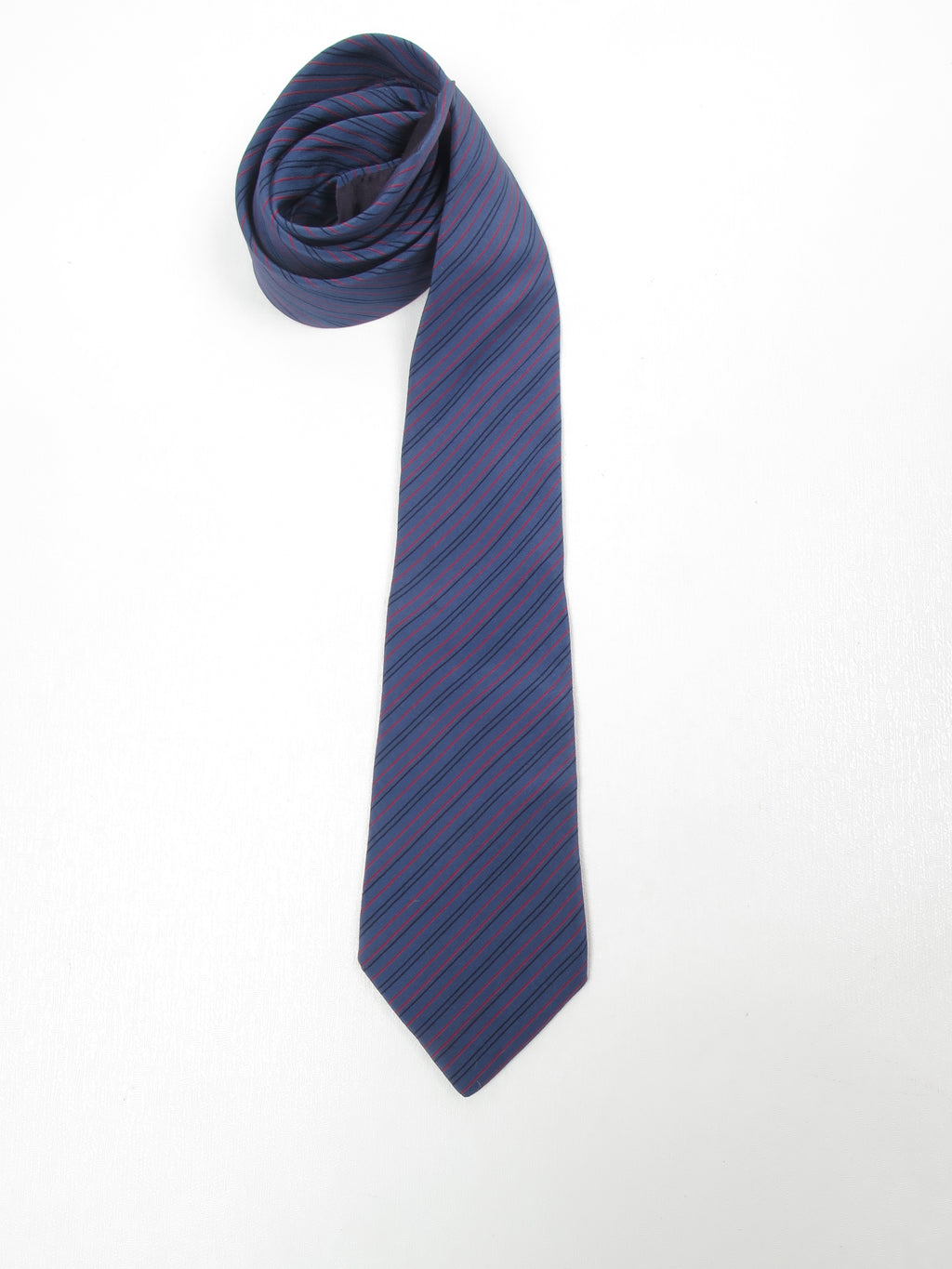 Vintage Blue Striped Silk Tie