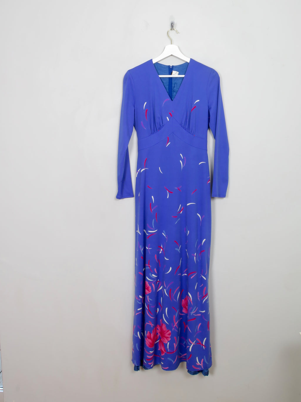 Vintage Blue 1970s Maxi Dress S