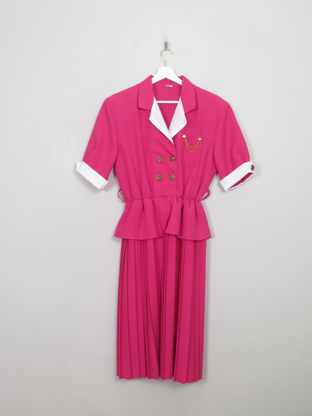 Vintage Pink 80s Dress L