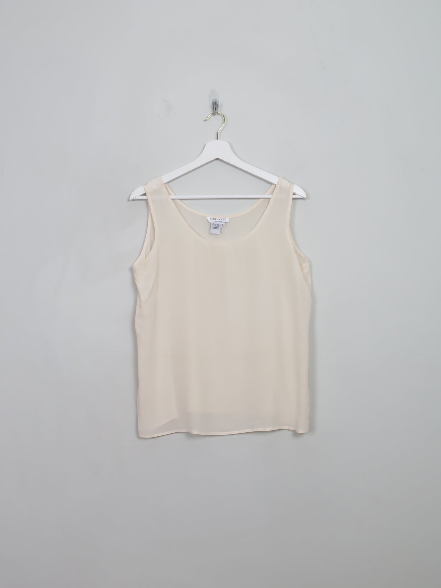 Vintage Women's Cream Silk Cami Style Top L