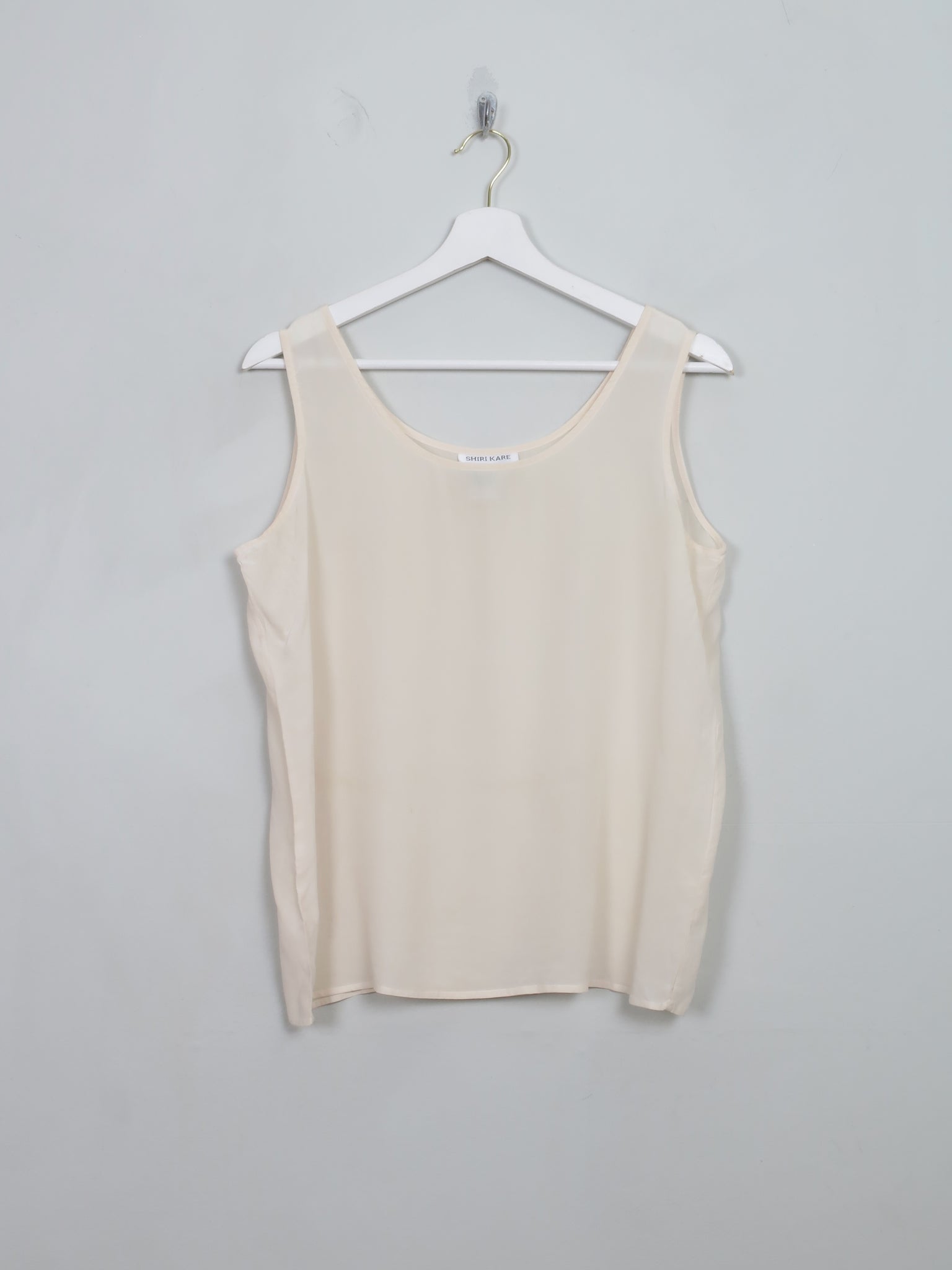 Vintage Women's Cream Silk Cami Style Top L