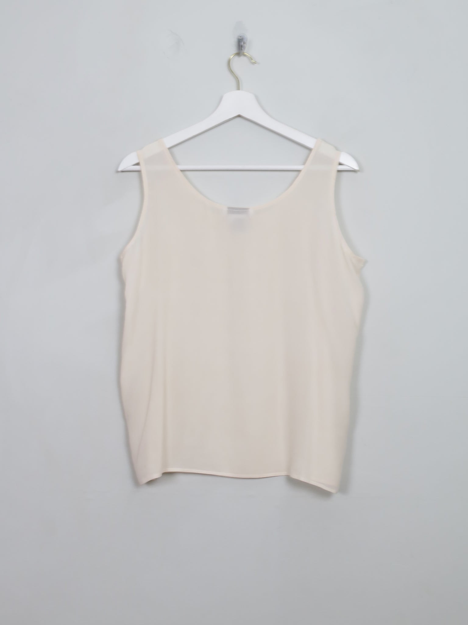 Vintage Women's Cream Silk Cami Style Top L
