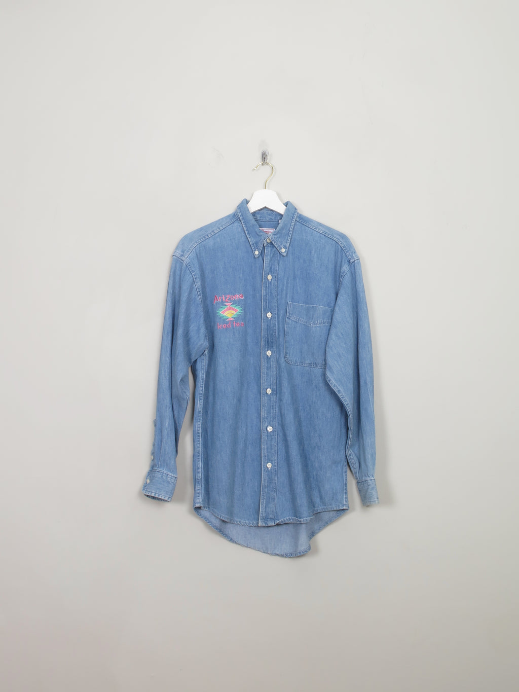 Men's Vintage Denim Shirt With Logo S