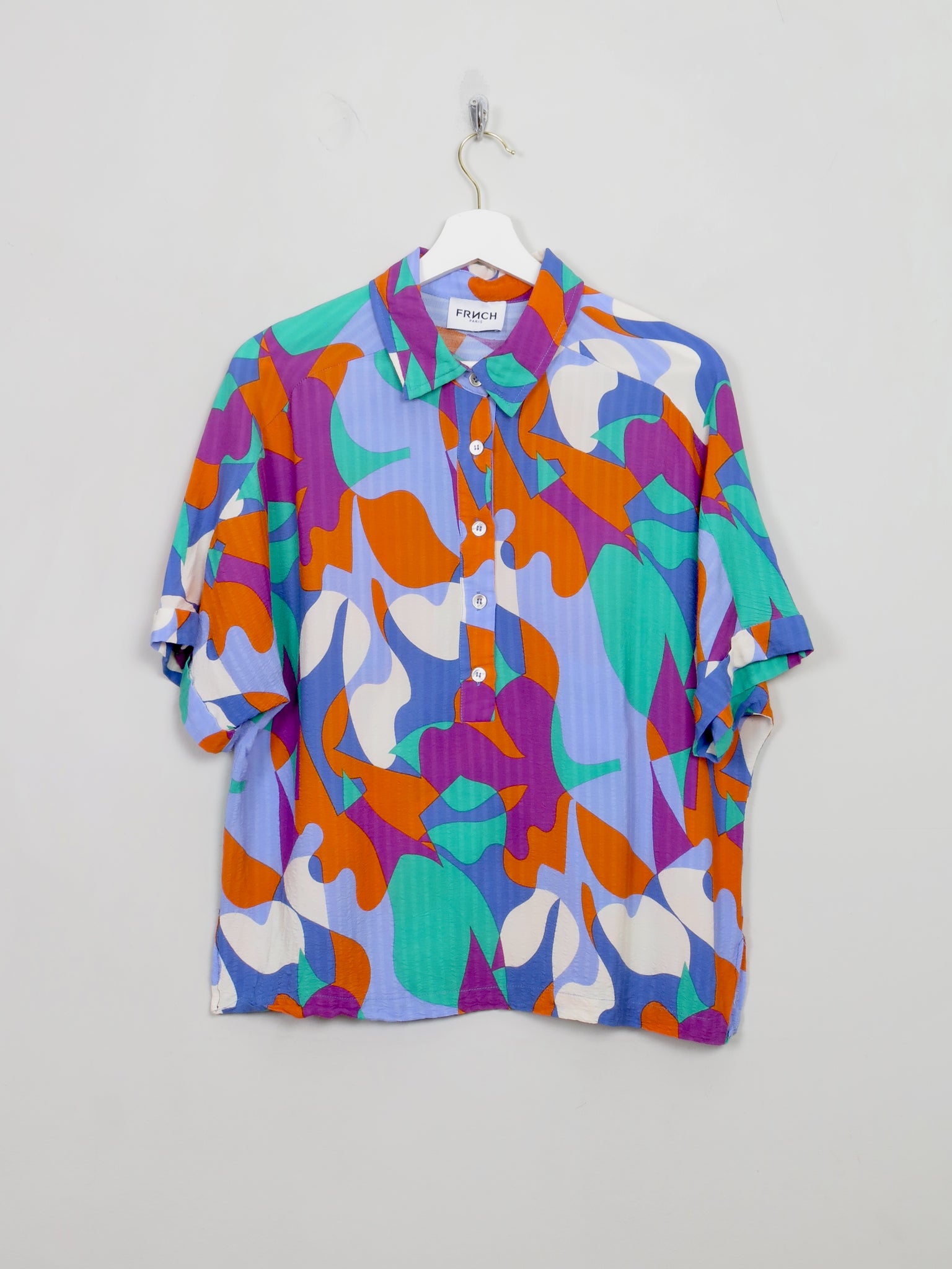 Women's Colourful Printed Frnch Blouse M
