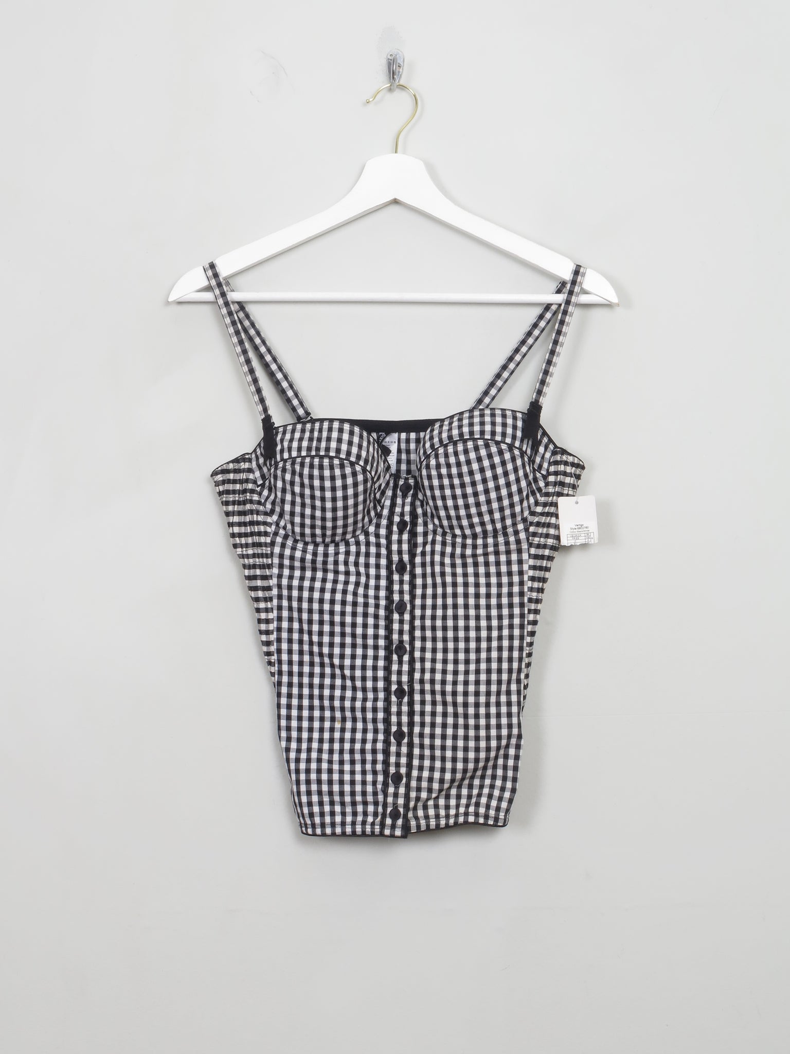 Vintage Style Gingham Bustier Corset 38 B New - The Harlequin