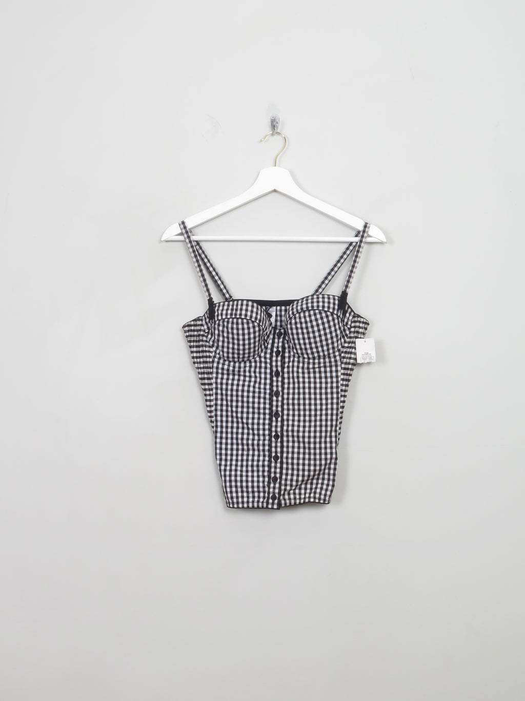 Vintage Style Gingham Bustier Corset 38 B New