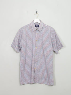 Men's Vintage Allen Solly Short Sleeved Check Shirt M