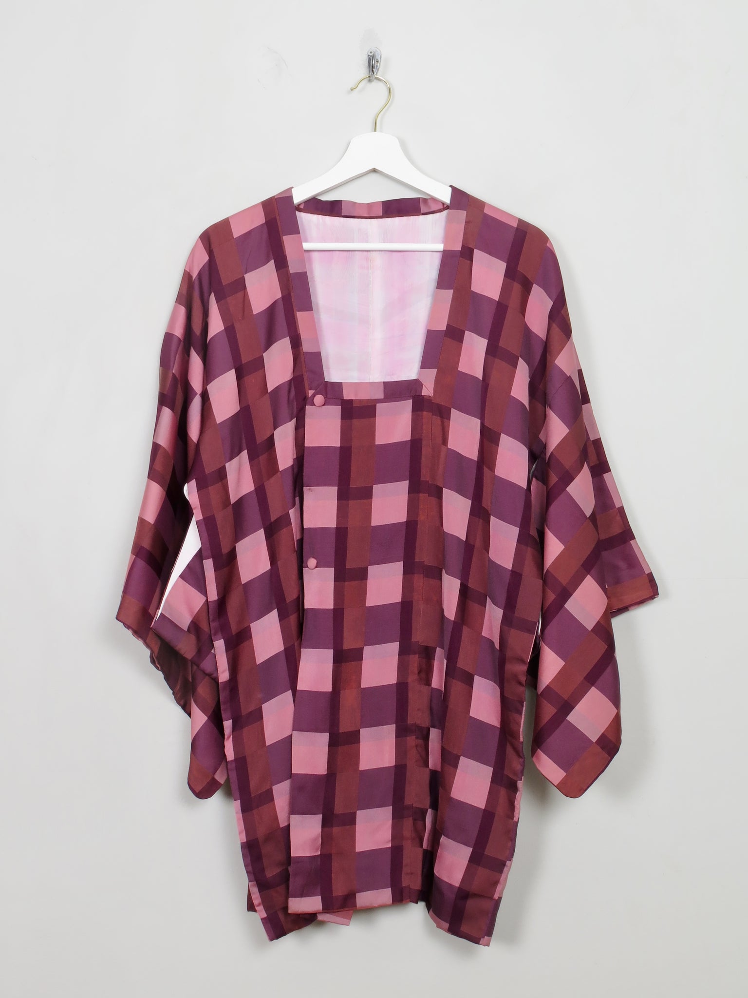 Men's Vintage Pink & Wine & Burgundy Kimono M/L
