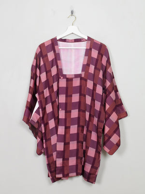 Men's Vintage Pink & Wine & Burgundy Kimono M/L