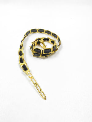 Vintage Gold & Black Metal Belt S/M