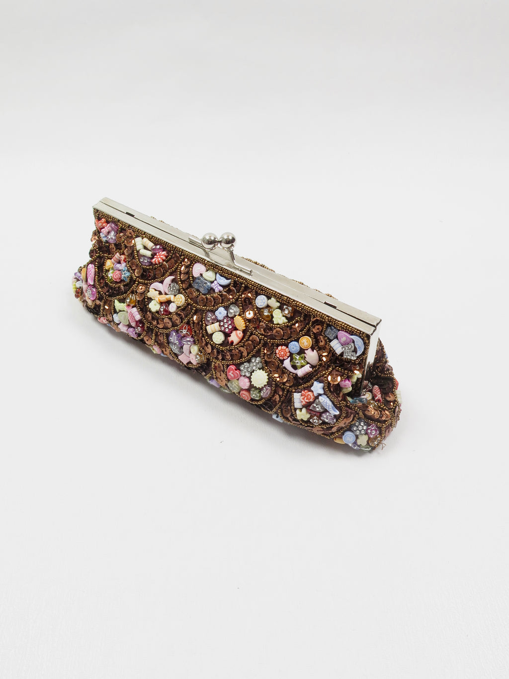 Vintage Beaded Brown Evening Bag