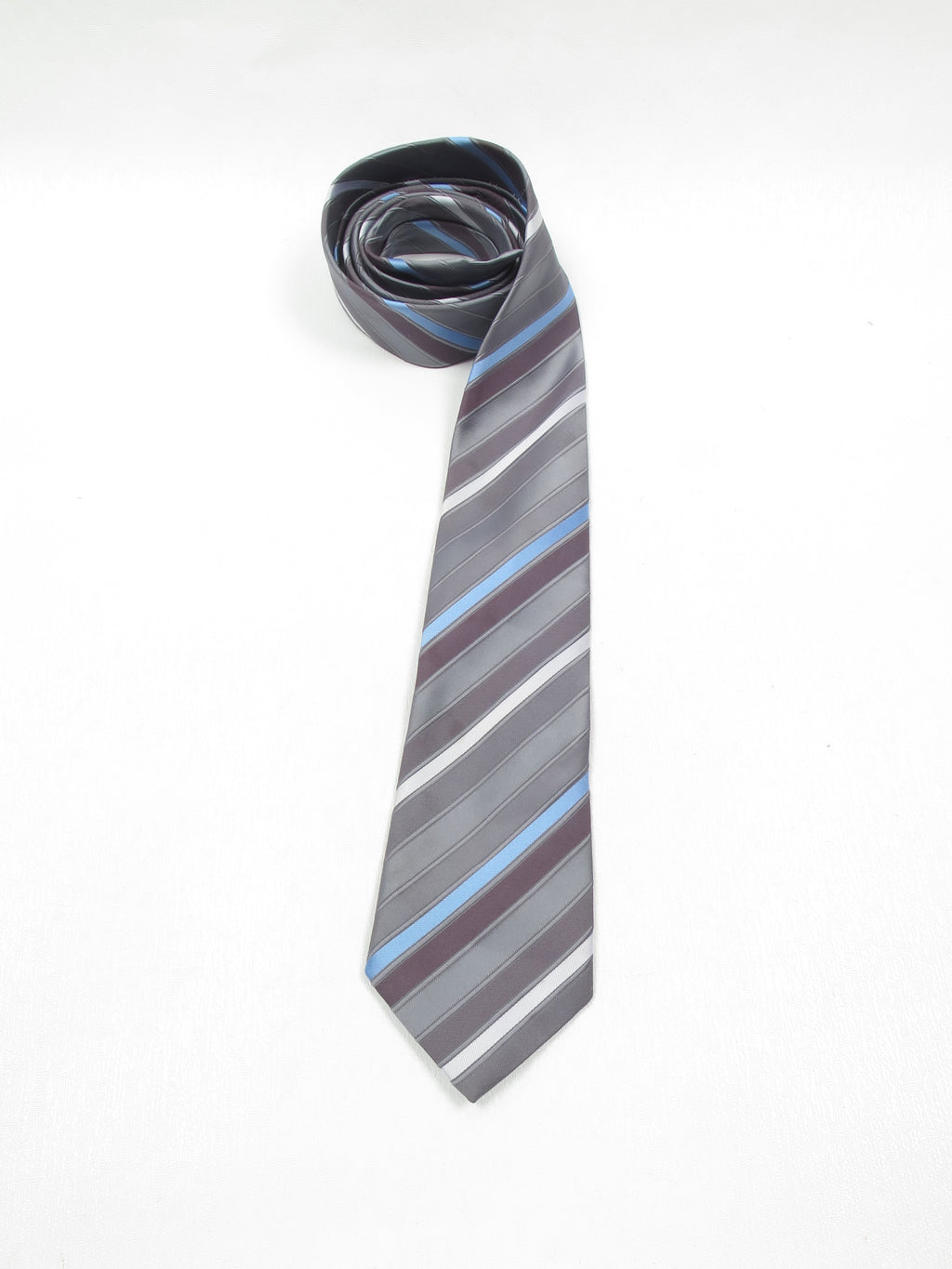 Vintage Blue & Grey Striped Tie