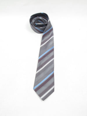 Vintage Blue & Grey Striped Tie