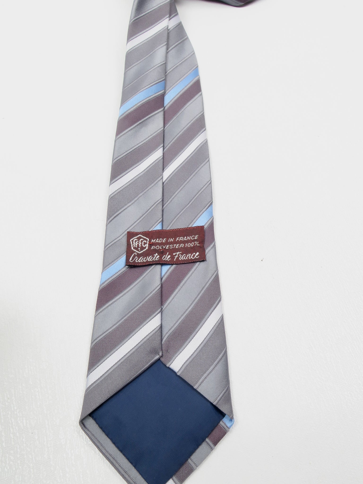 Vintage Blue & Grey Striped Tie
