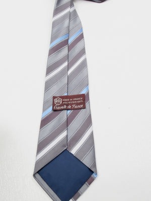 Vintage Blue & Grey Striped Tie