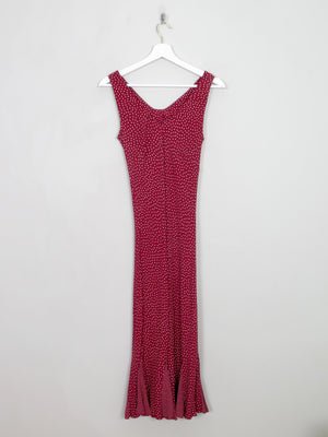 Vintage Polka Dot Wine Dress XS