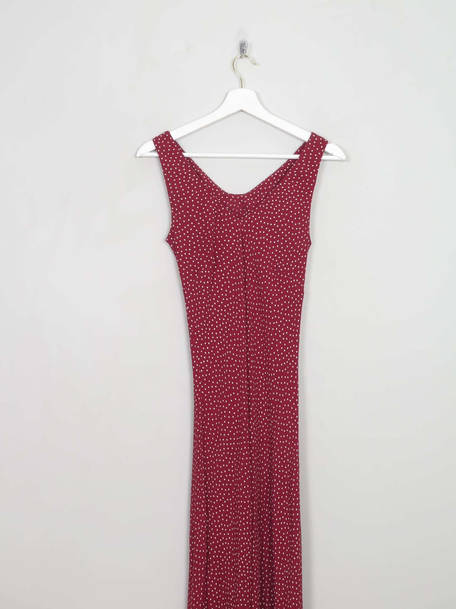 Vintage Polka Dot Wine Dress XS