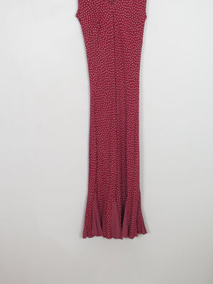 Vintage Polka Dot Wine Dress XS