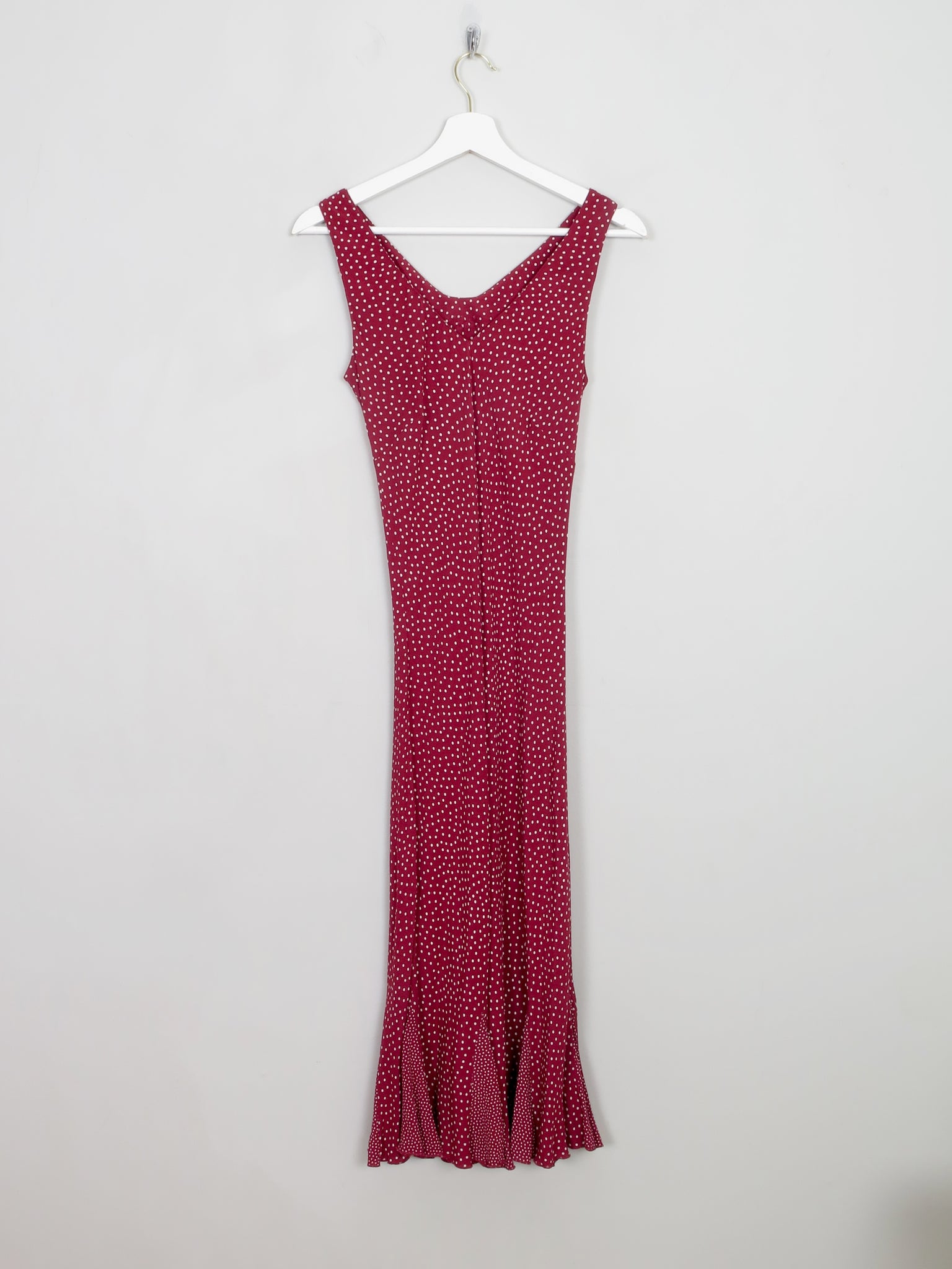Vintage Polka Dot Wine Dress XS