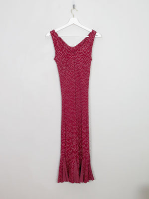 Vintage Polka Dot Wine Dress XS