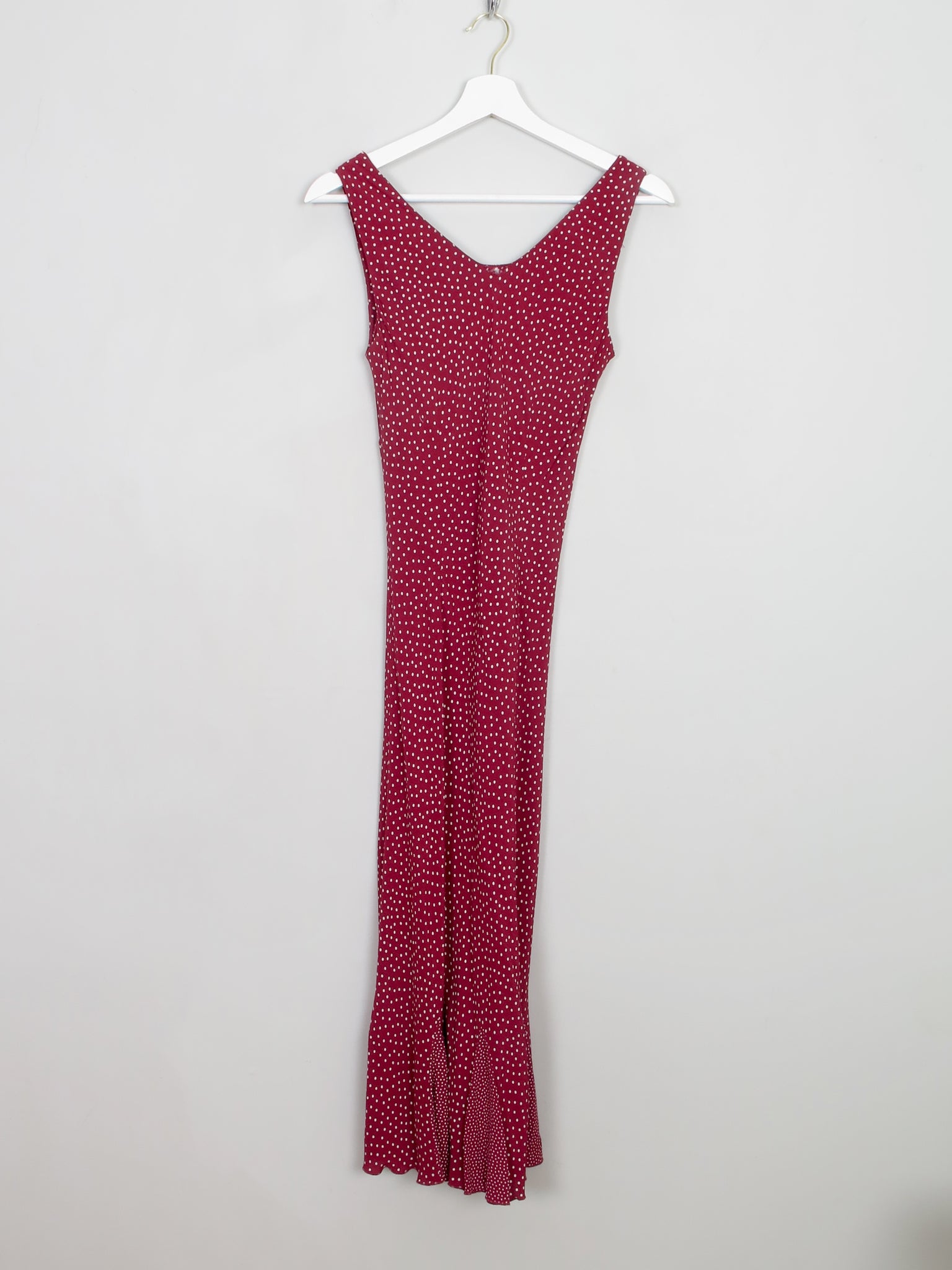 Vintage Polka Dot Wine Dress XS
