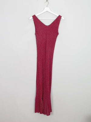Vintage Polka Dot Wine Dress XS