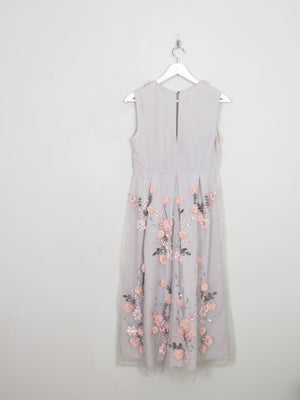 Vintage Style Embellished Grey & Pink Dress 10 New - The Harlequin