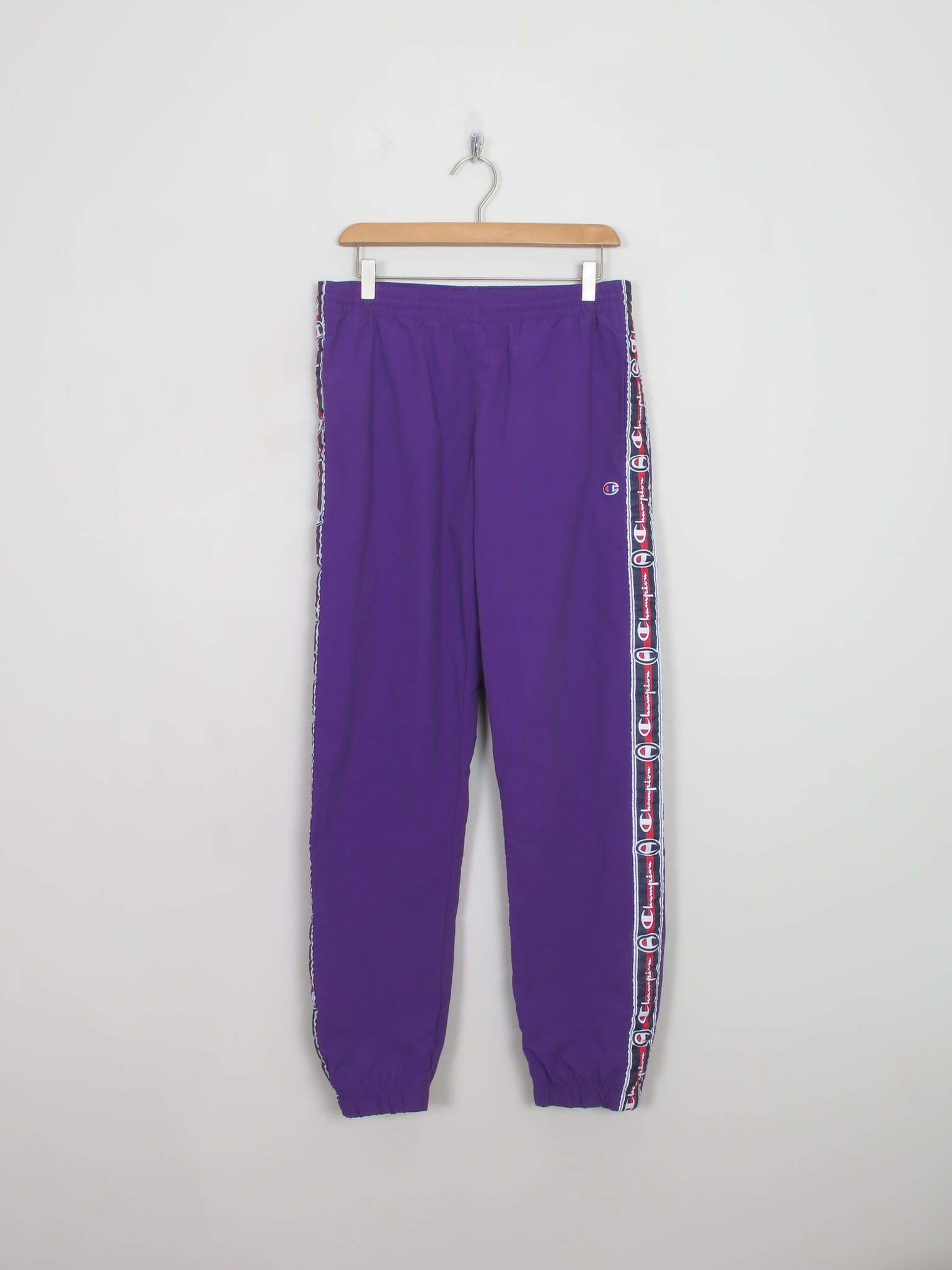 Men's Vintage Purple Champion Shell Track Bottoms S - The Harlequin